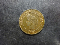 Cérès - 5 centimes - 1875 A - Paris