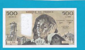 Billet 500 Francs Pascal 06-02-1986