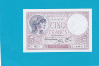 Billet 5 Francs Violet - type 1917 modifié - 27-07-1939