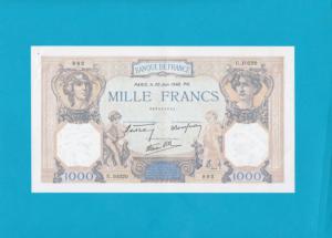Billet 1000 Francs Cérès et Mercure - 20-06-1940