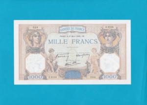 Billet 1000 Francs Cérès et Mercure - 21-03-1940