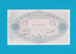 Billet 500 Francs Bleu et Rose - 9 octobre 1930