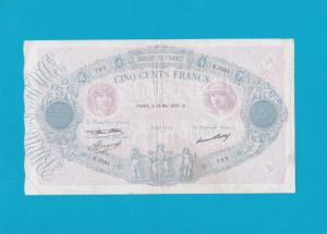 Billet 500 Francs Bleu et Rose - 13 mai 1937