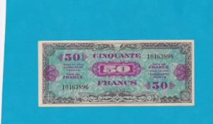 Billet 50 Francs Drapeau - type 1944 - Sans série