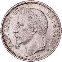 Napoléon III tête laurée - 1 franc 1868 A (Paris)