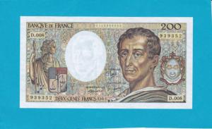 Billet 200 Francs Montesquieu - 1981