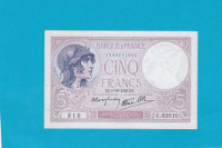 Billet 5 Francs Violet - 05-10-1939