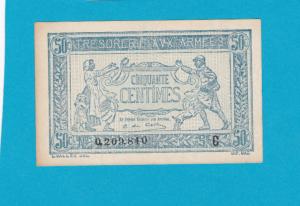 Trésorerie aux armées - Billet 50 centimes - 1917 - Lettre C